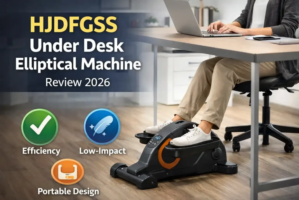 HJDFGSS Under Desk Elliptical Machine Review 2026 Quick Verdict: The HJDFGSS Under Desk Elliptical is a genuinely impressive compact leg exerciser for desk workers, seniors, and anyone managing joint pain or circulation issues. Its sub-20-decibel operation, 2-in-1 electric and manual modes, wireless remote control, 10 adjustable speed levels, and non-slip, floating pedals make it one of the most feature-rich under-desk ellipticals in its price range. Its primary limitations — a 20-minute auto-restart timer in electric mode and a modest 250 lb weight capacity — are real but manageable for its core audience.